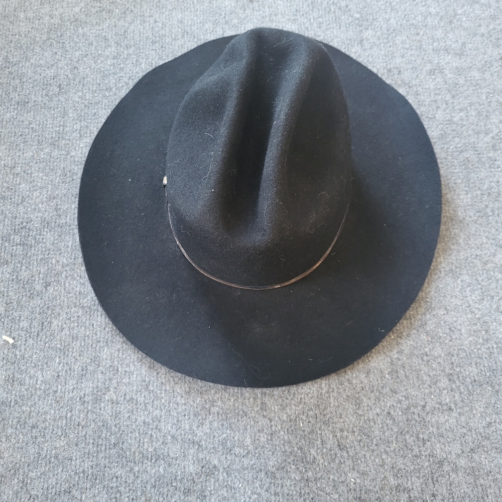 Rockmount Ranch Wear Black Wool Felt Cowboy Rodeo 1970's Hat